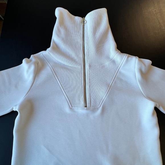 Varley Vine half zip cream ottoman pullover ribbed top - Picture 13 of 13